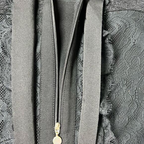 Gerry Weber Lace Black Strip Full zip jacket blazer size XL - Picture 7 of 16